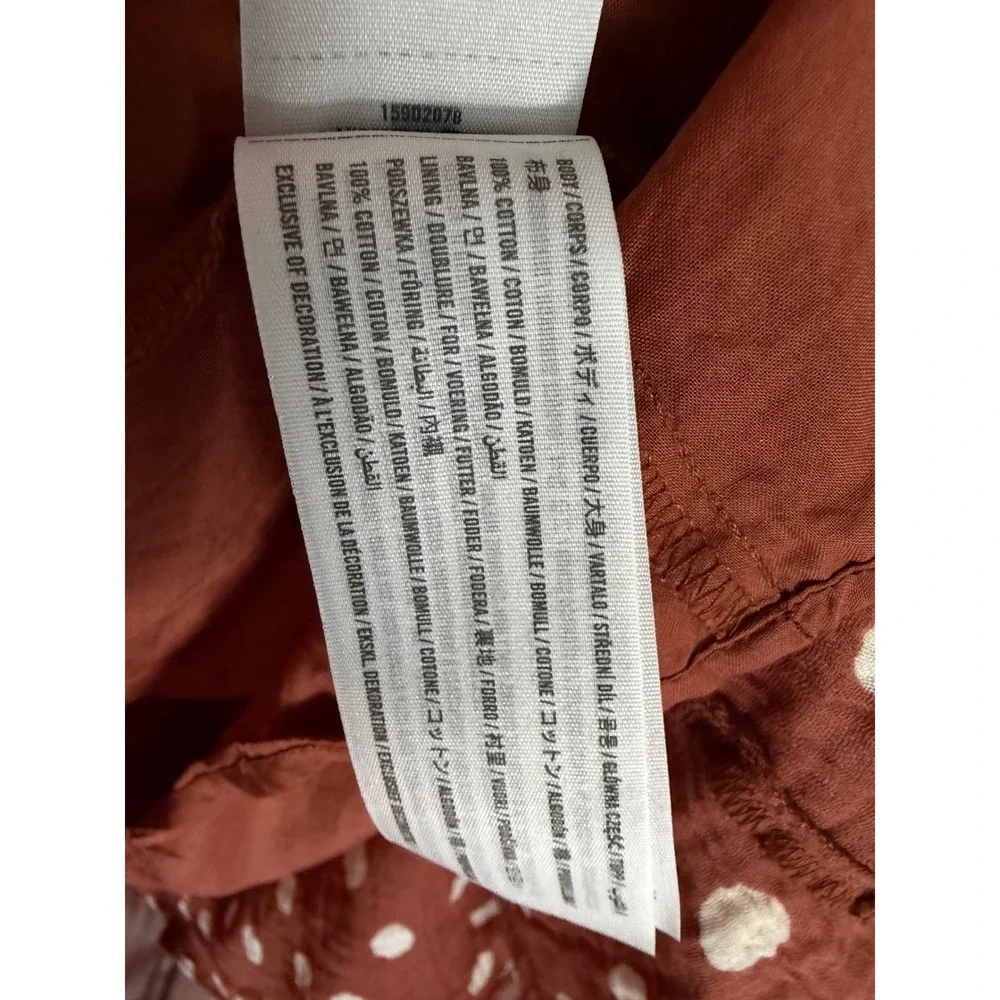 Abercrombie & Fitch Cotton Gauze Polka Dot Maxi Dress Brown Fall Boho Size Small
